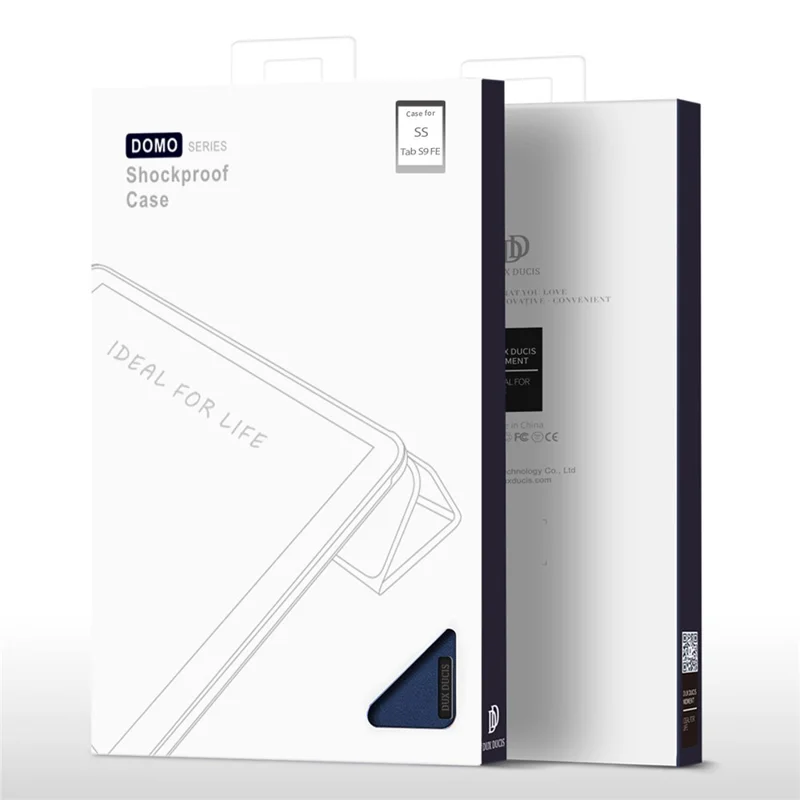 DUX DUCIS Domo Series för Samsung Galaxy Tab S10 Lite / S10 FE / Tab S9 FE Fodral Tri-Fold Ställ Läder Smart Folio Surfplatta Fodral - Blå