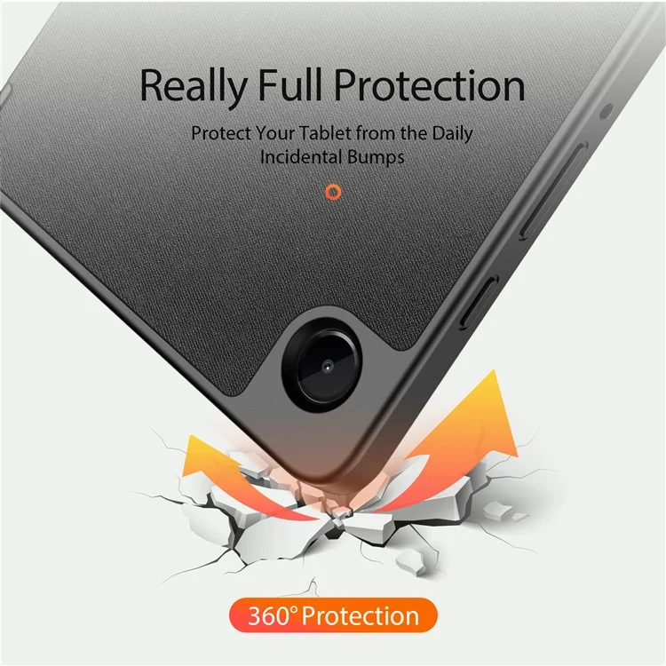 DUX DUCIS Domo Series для Samsung Galaxy Tab A9 Кожаный бизнес-чехол Tri-fold Stand Smart Tablet Cover - Черный