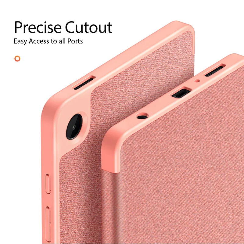 DUX DUCIS Domo Series for Samsung Galaxy Tab A9 Leather Business Case Tri-fold Stand Smart Tablet Cover - Pink