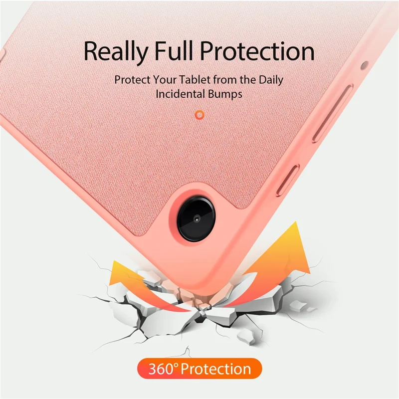 DUX DUCIS Domo Series for Samsung Galaxy Tab A9 Leather Business Case Tri-fold Stand Smart Tablet Cover - Pink