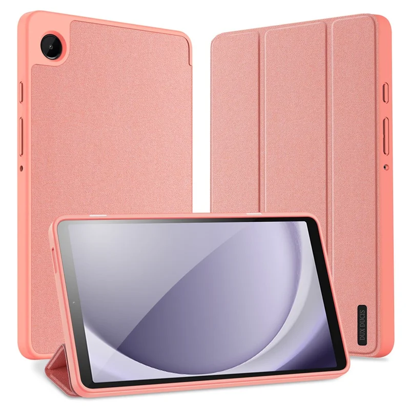 DUX DUCIS Domo Series for Samsung Galaxy Tab A9 Leather Business Case Tri-fold Stand Smart Tablet Cover - Pink