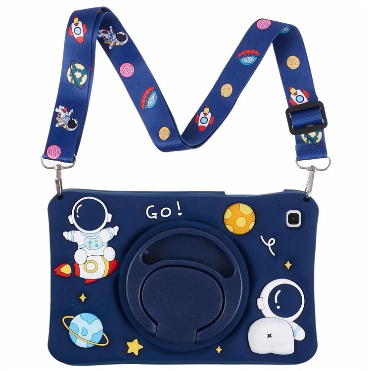 Para Samsung Galaxy Tab A7 Lite 8.7-inch T220 Case Astronaut Tablet Kickstand Cover with Lanyard
