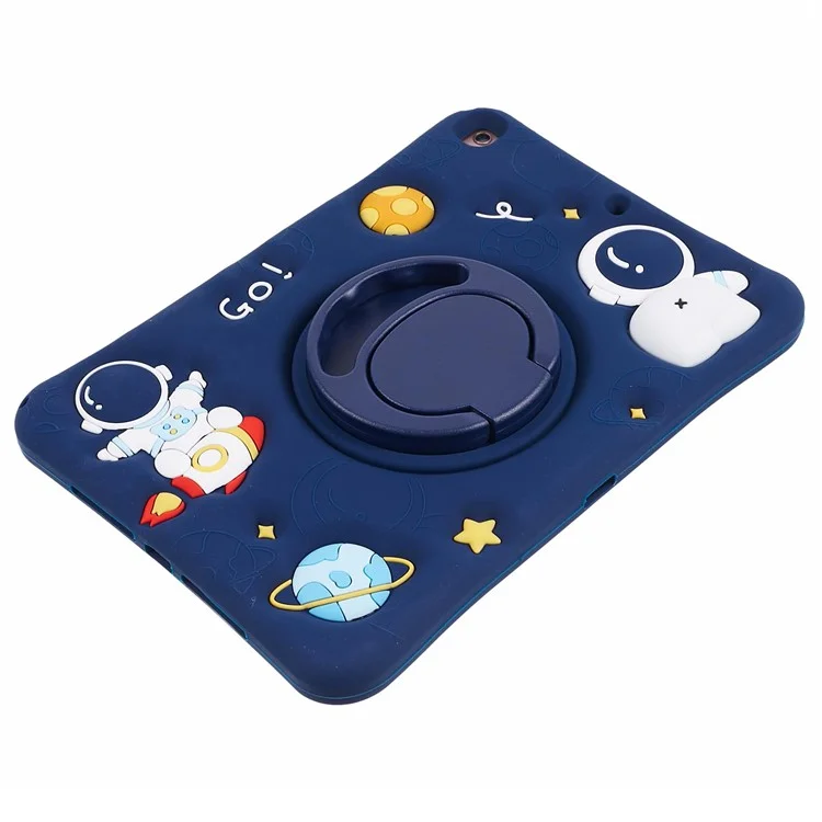 Pour iPad 10.2 (2021) / (2019) / (2020) / iPad Air 10.5 pouces (2019) Étui en silicone Conception d'astronaute Support Housse de tablette avec sangle