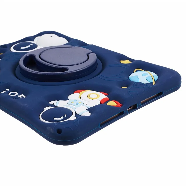 Pour iPad 10.2 (2021) / (2019) / (2020) / iPad Air 10.5 pouces (2019) Étui en silicone Conception d'astronaute Support Housse de tablette avec sangle