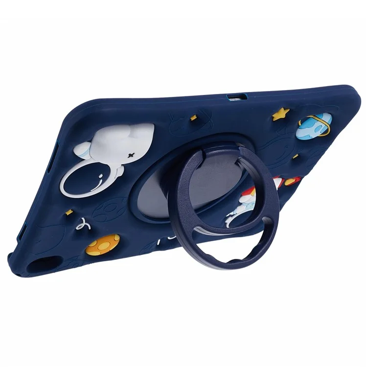 Für iPad 10.9 (2022) Kickstand-Hülle Astronaut-Design Silikon-Tablet-Schutz mit Riemen