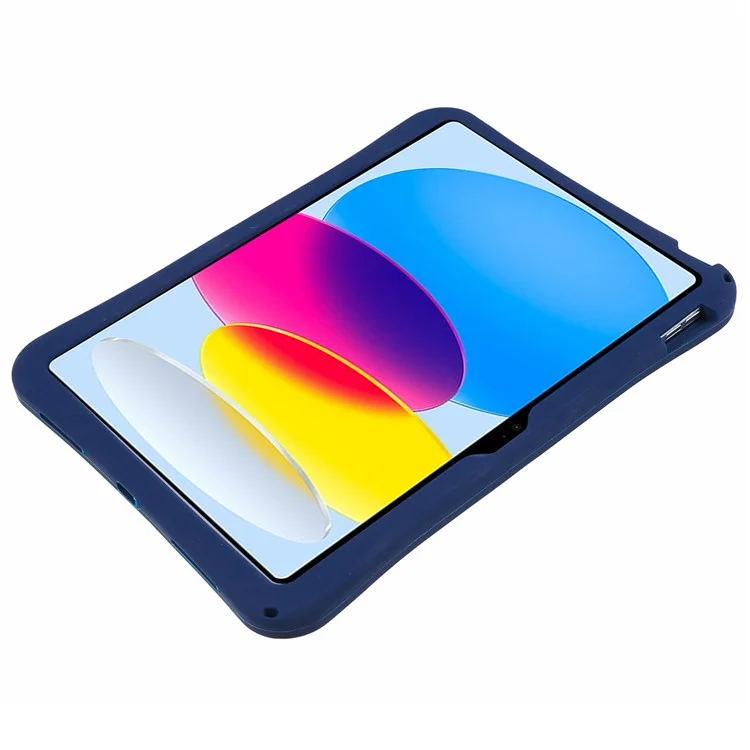 Für iPad 10.9 (2022) Kickstand-Hülle Astronaut-Design Silikon-Tablet-Schutz mit Riemen