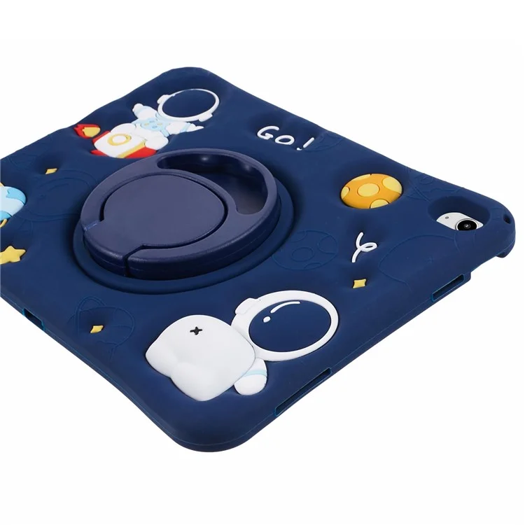 Für iPad 10.9 (2022) Kickstand-Hülle Astronaut-Design Silikon-Tablet-Schutz mit Riemen