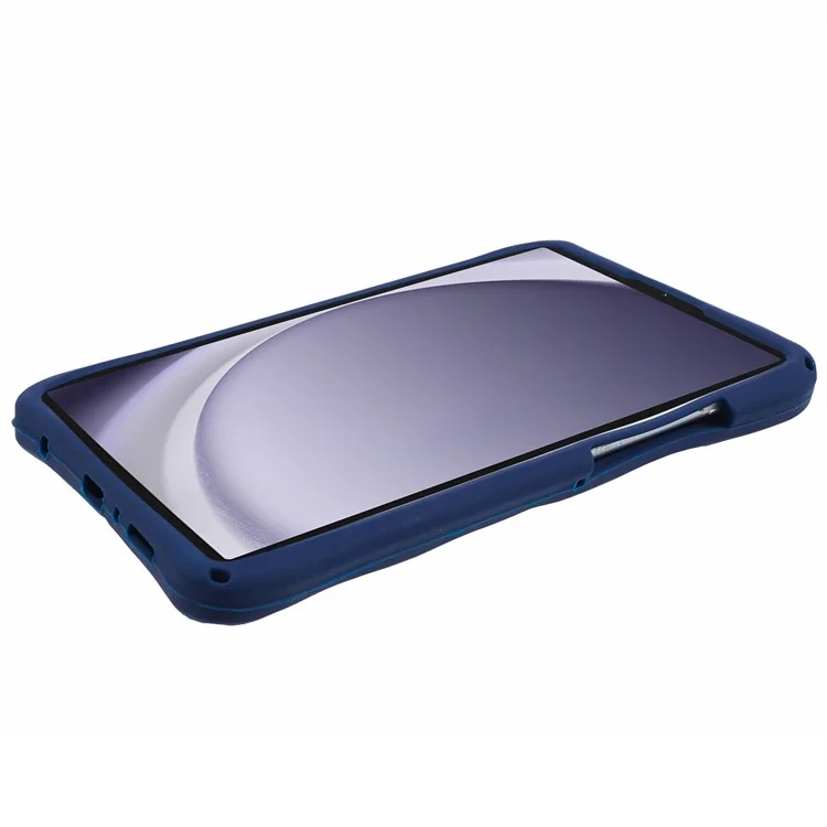 Para Samsung Galaxy Tab A9 T220 X110 / X117 Caso Suporte Silicone + PC Capa Tablet com Cordão
