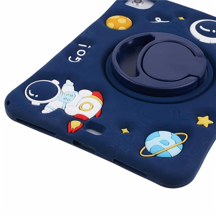 Para Ipad Air (2020) /(2022) Caso Protector de Patada Design Astronaut Design Silicone Cubierta Con Correa