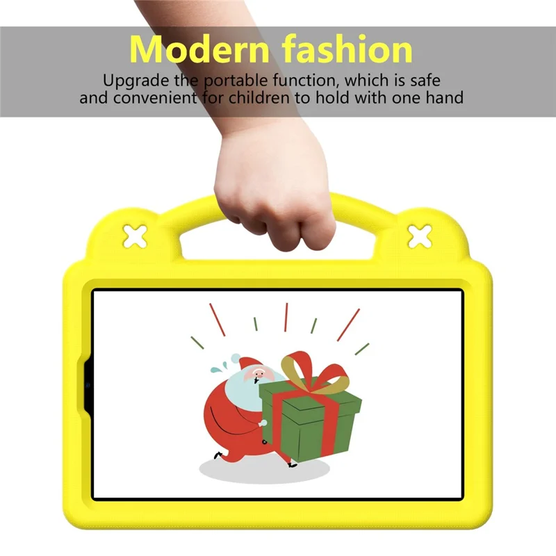For Samsung Galaxy Tab A11 / A9 Case EVA Tablet Cover Anti-Drop Kickstand Case with Grip Handle - Yellow