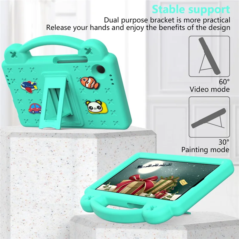 Per Samsung Galaxy Tab A9 Case EVA Tablet Cover Anti-Drop Kickstand Case con Impugnatura - Verde