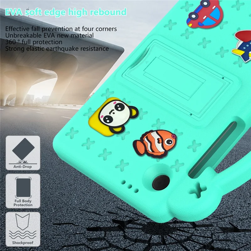 Per Samsung Galaxy Tab A9 Case EVA Tablet Cover Anti-Drop Kickstand Case con Impugnatura - Verde