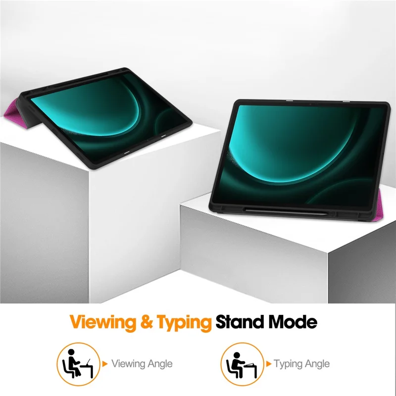 For Samsung Galaxy Tab S9 FE+ / Tab S9+ Case PU Leather+TPU Auto Sleep / Wake Tablet Cover with Pencil Holder - Purple