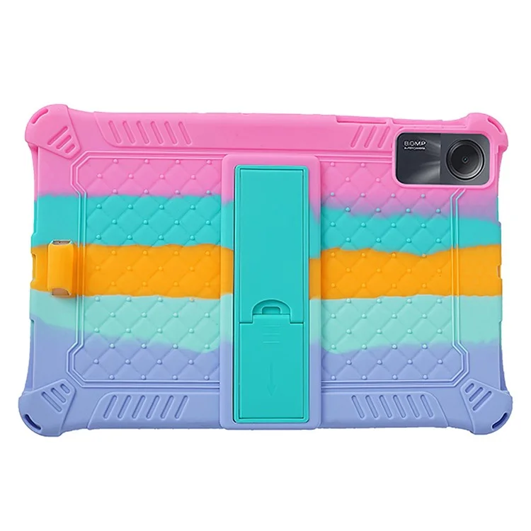 Per Xiaomi Redmi Pad SE Case PC+Silicone Tablet Kickstand Cover con tracolla - Colorful  /  Rosa