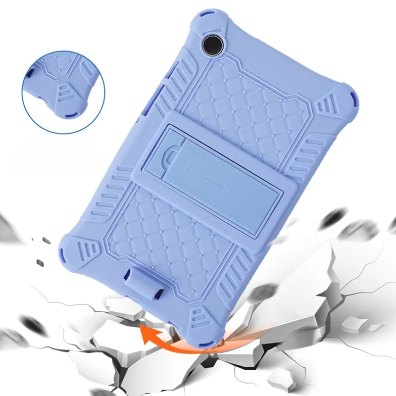 For Samsung Galaxy Tab A9 Case Anti-drop PC+Silicone Tablet Cover with Shoulder Strap - Colorful  /  Dark Blue