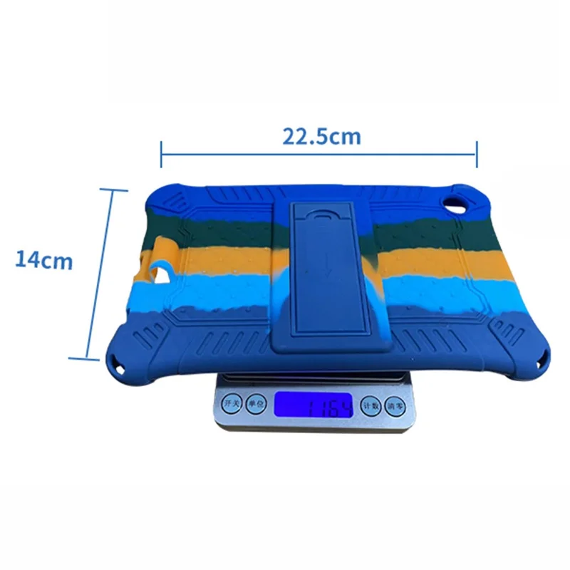 For Samsung Galaxy Tab A9 Case Anti-drop PC+Silicone Tablet Cover with Shoulder Strap - Colorful  /  Dark Blue