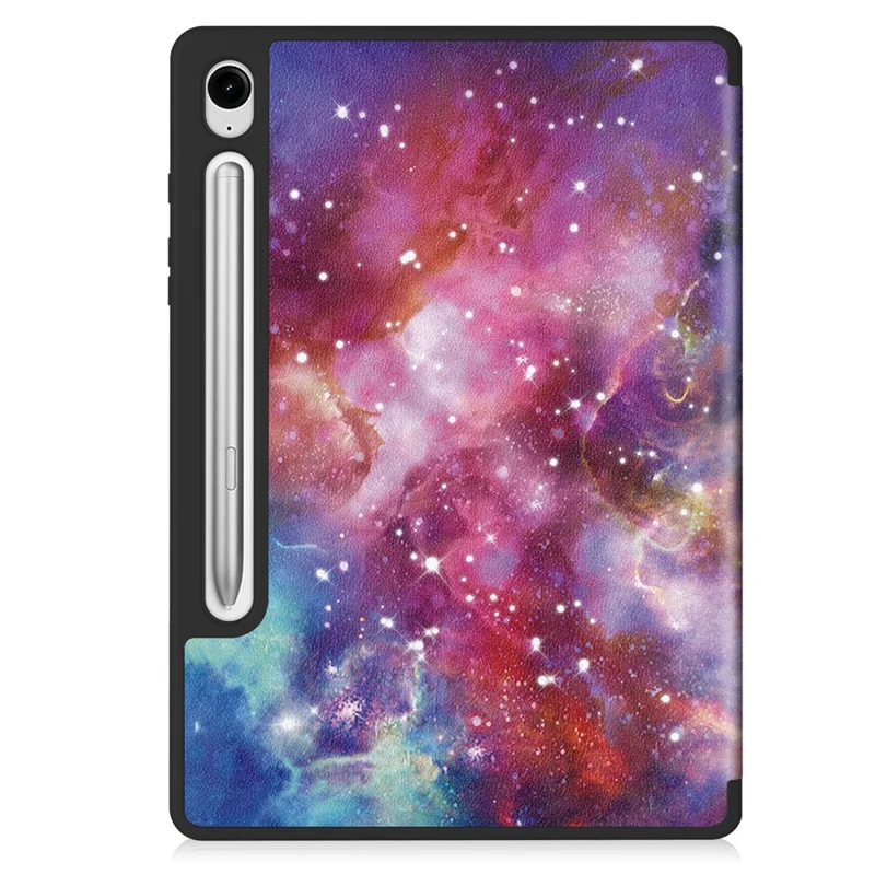 For Samsung Galaxy Tab S10 Lite / S10 FE / S9 FE / Tab S9 Case Leather Pattern Printing Smart Tablet Cover with Pencil Holder - Galaxy