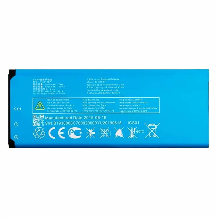 Para Alcatel 1 3.85V 2000mAh Parte Del Ensamblaje de la Batería de Iones de Litio (codificar: Tli019d7) (sin Logotipo)