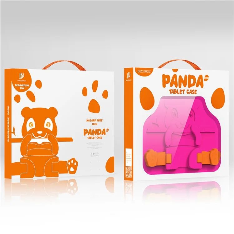 DUX DUCIS For Samsung Galaxy Tab A9 / Tab A7 Lite 8.7-inch EVA Protective Case Cartoon Panda Kickstand Tablet Cover - Rose