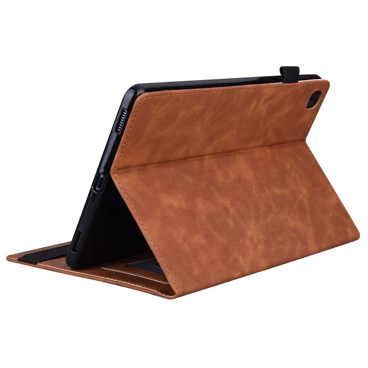 For Samsung Galaxy Tab A9 PU Leather Tablet Case Wallet Stand Flip Cover - Brown