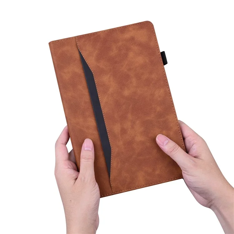 For Samsung Galaxy Tab A9 PU Leather Tablet Case Wallet Stand Flip Cover - Brown