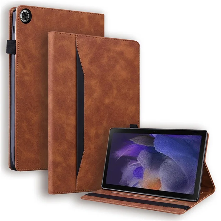 For Samsung Galaxy Tab A9+ PU Leather Tablet Case Wallet Stand Anti-scratch Cover - Brown