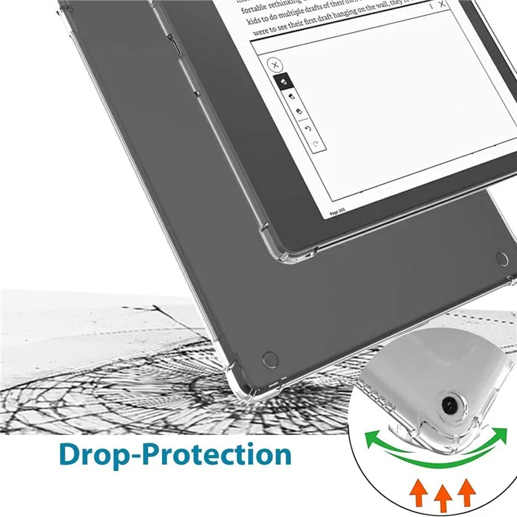 Para Funda TPU a prueba de caídas de Amazon Kindle Scribe, cubierta transparente para el e-reader