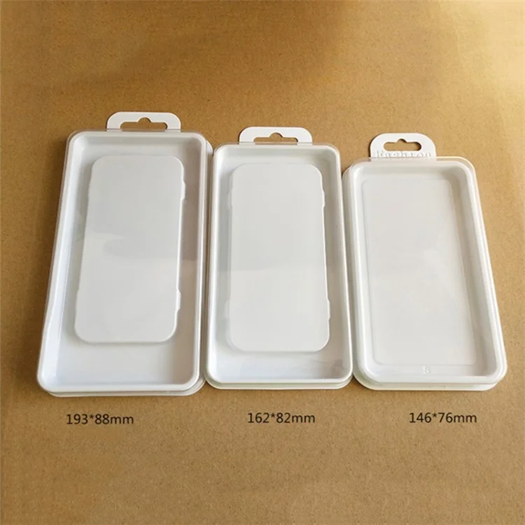 50Pcs Size M Phone Case Packaging Boxes PC+PVC Transparent Displaying Boxes, 16.2 x 8.2cm