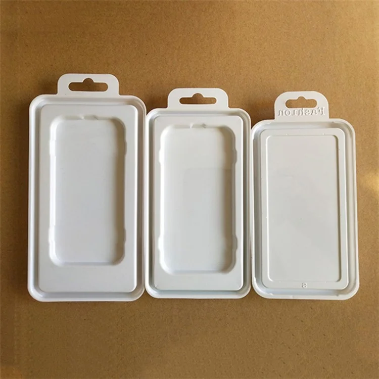 50Pcs Size S Clear Packaging Boxes for Phone Case PC+PVC Phone Cover Displaying Boxes, 14.6 x 7.6cm