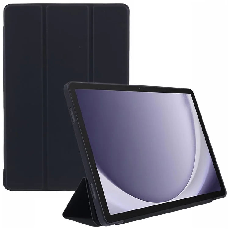 Для Samsung Galaxy Tab A9 Tri-fold Stand Cover PU Leather Honeycomb Texture Tablet Case - Black
