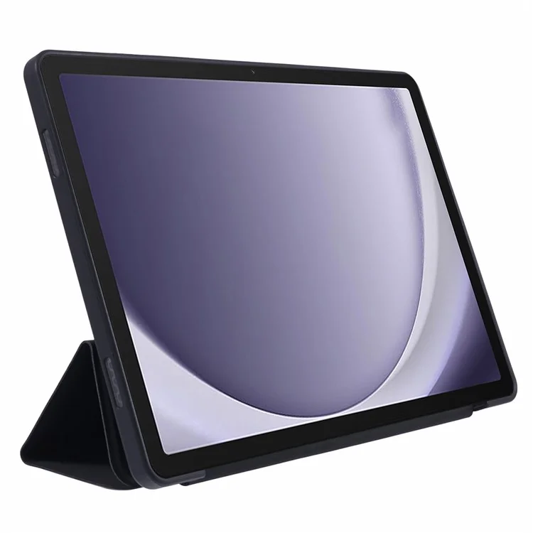 Для Samsung Galaxy Tab A9 Tri-fold Stand Cover PU Leather Honeycomb Texture Tablet Case - Black