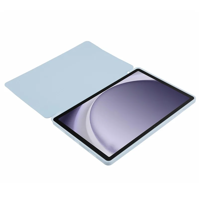 For Samsung Galaxy Tab A9 Tri-fold Stand Cover PU Leather Honeycomb Texture Tablet Case - Baby Blue