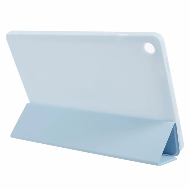 For Samsung Galaxy Tab A9 Tri-fold Stand Cover PU Leather Honeycomb Texture Tablet Case - Baby Blue