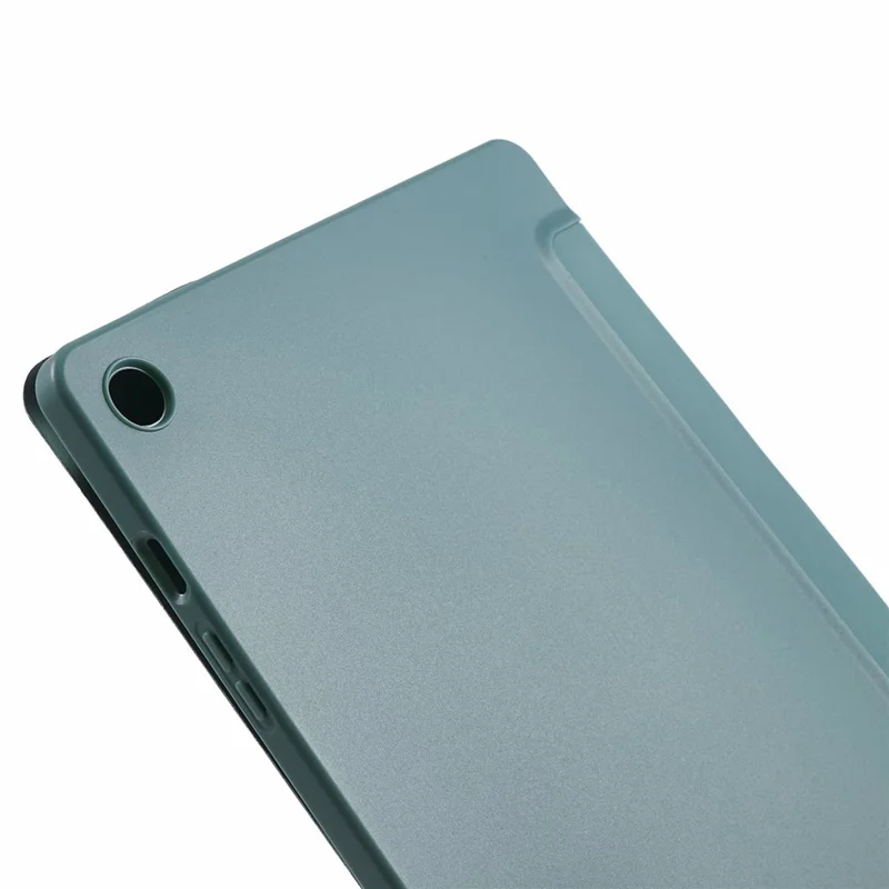 For Samsung Galaxy Tab A9 Tri-fold Stand Cover PU Leather Honeycomb Texture Tablet Case - Dark Green