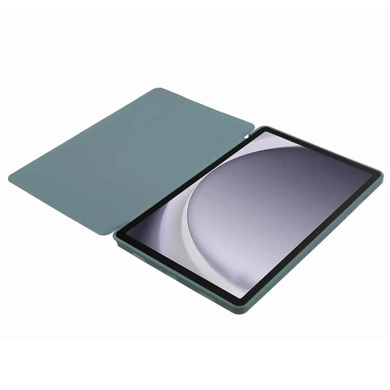 For Samsung Galaxy Tab A9 Tri-fold Stand Cover PU Leather Honeycomb Texture Tablet Case - Dark Green