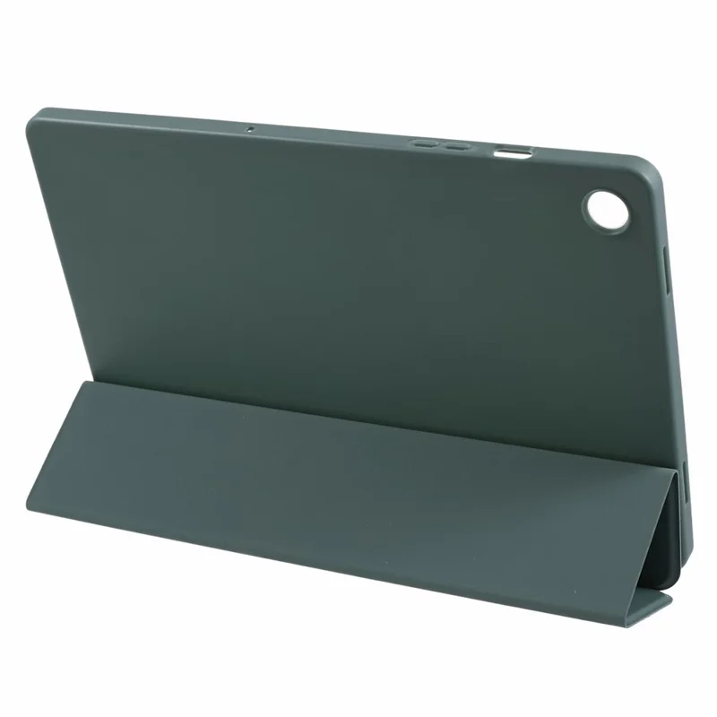 For Samsung Galaxy Tab A9 Tri-fold Stand Cover PU Leather Honeycomb Texture Tablet Case - Dark Green