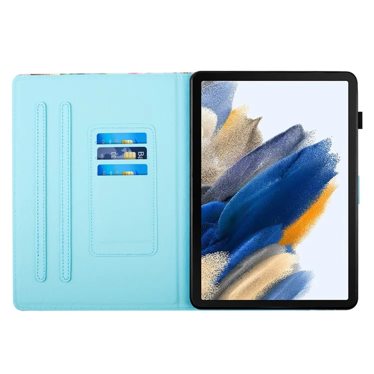 Pour étui Samsung Galaxy Tab A9 Case Pattern Impression Porte-cartes Housse en cuir PU - Hibou