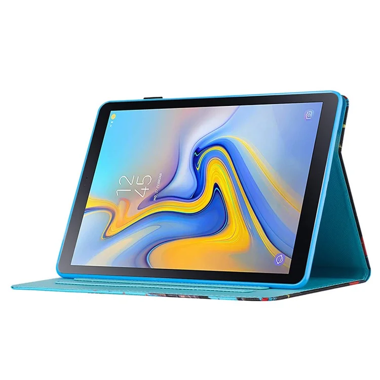 For Samsung Galaxy Tab A 10.5 (2018) T590 T595 Leather Case Card Slots Tablet Stand Cover - Coconut Palm