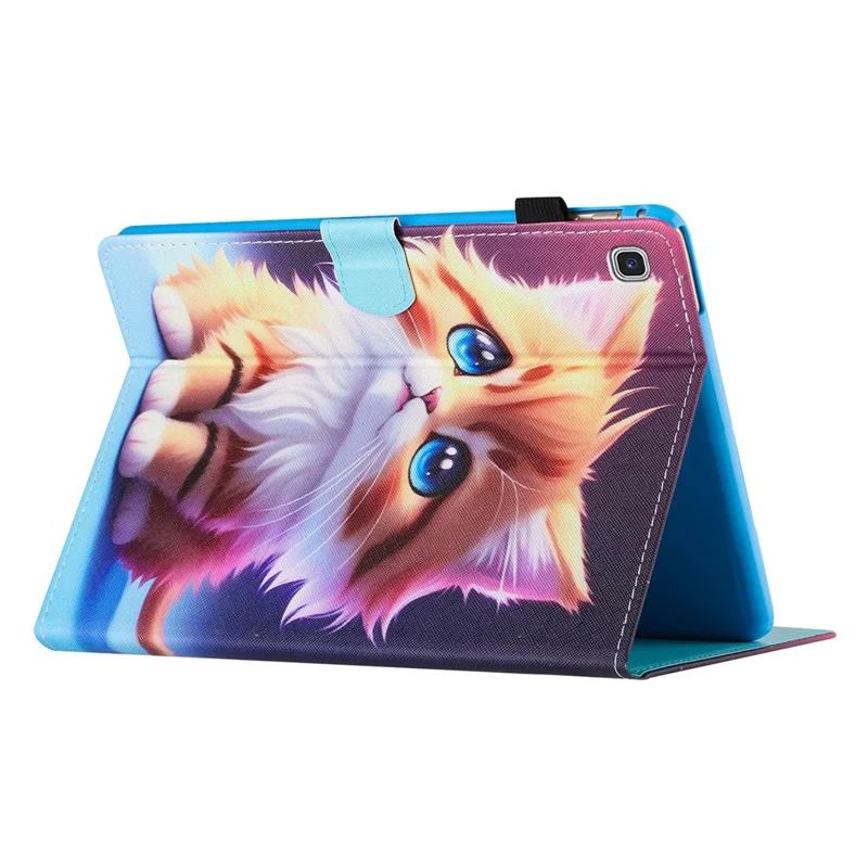 For Samsung Galaxy Tab A7 Lite 8.7-inch T220 / T225 Case Pattern Printing Card Holder Tablet Cover - Cat