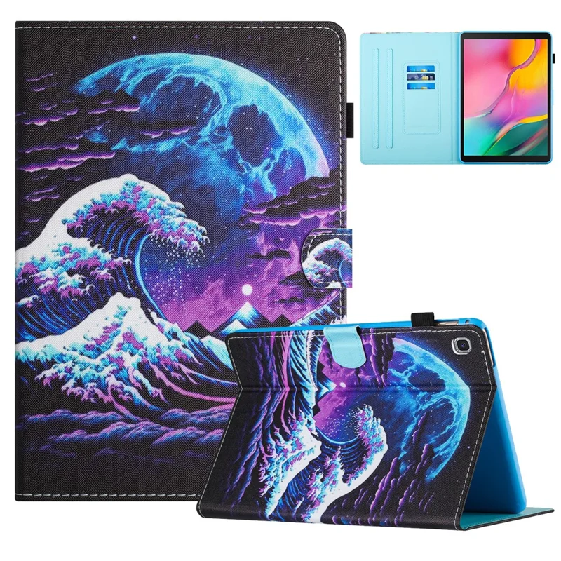 Pour Samsung Galaxy Tab A7 Lite 8,7 pouces T220 / T225 Étui Impression de motif Porte-cartes Housse pour tablette - Vague de mer