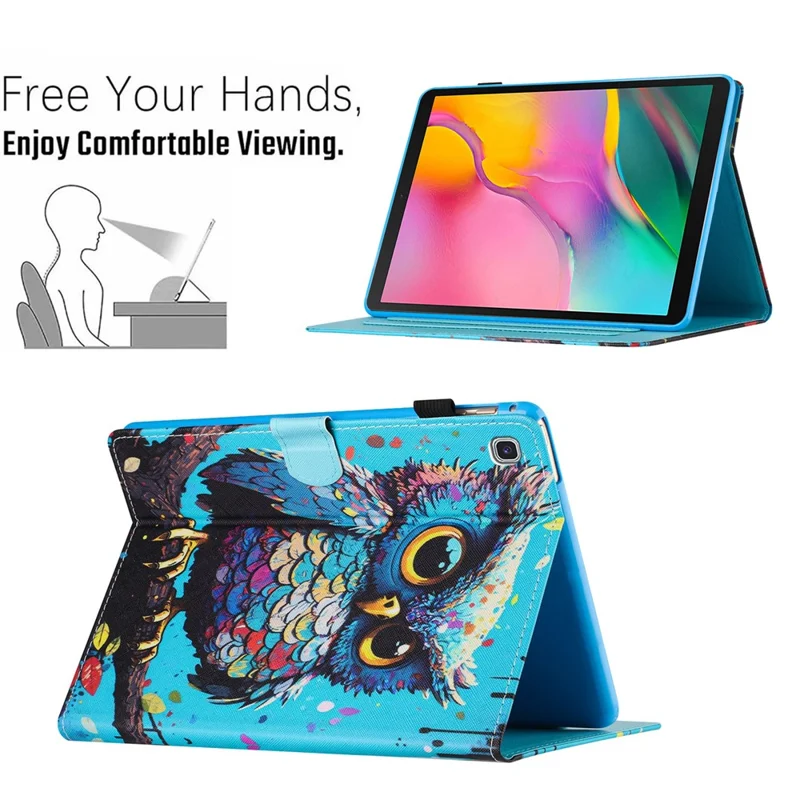 Para Samsung Galaxy Tab A7 Lite 8.7 polegadas T220 / T225 Capa Impressão de Padrão Titular de Cartão Capa de Tablet - Coruja