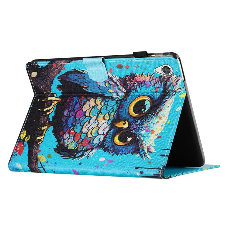 Pour Lenovo Tab M10 HD Gen 2 X306X Modèle de Boîtier Impression PU en Cuir en Cuir Couverce de Protection - Hibou