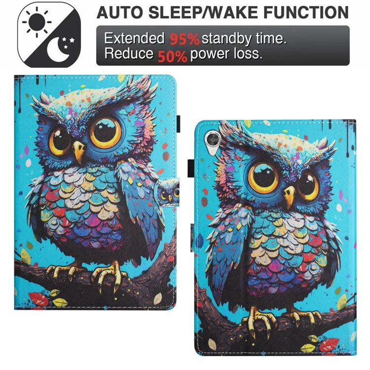 Funda protectora de tableta Para Lenovo Tab M10 HD Gen 2 X306X con impresión de patrones Cuero sintético - Búho 
