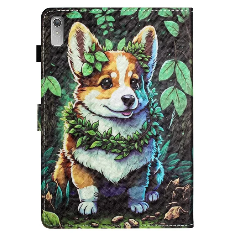 For Lenovo Tab P11 Gen 2 TB-350 Case Pattern Printing Leather Card Holder Tablet Cover - Corgi