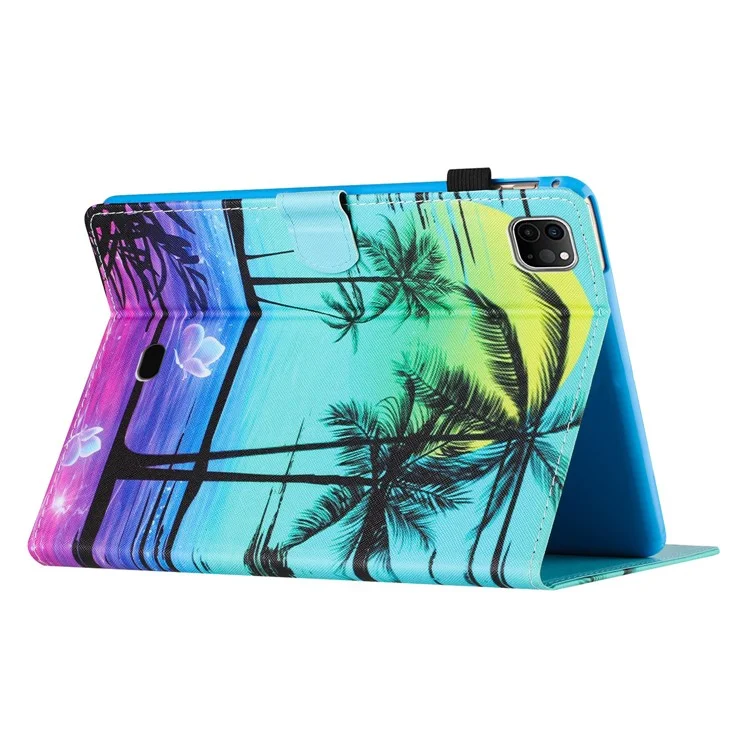 For iPad Air 11 (2025) / (2024) / Air (2022) / (2020) / iPad Pro 11 (2022) / (2021) / (2020) Case Pattern Printing Leather Tablet Cover - Coconut Tree
