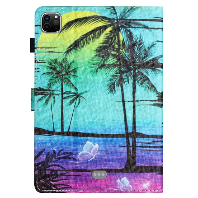 For iPad Air 11 (2025) / (2024) / Air (2022) / (2020) / iPad Pro 11 (2022) / (2021) / (2020) Case Pattern Printing Leather Tablet Cover - Coconut Tree