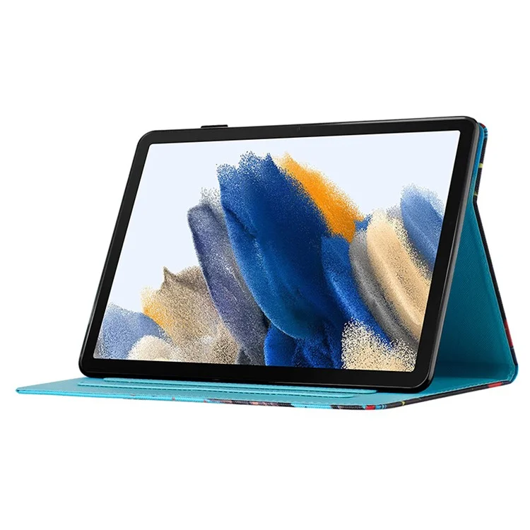 Funda con diseño impreso para la Lenovo Tab M10 (Gen 3), con soporte para tarjetas en cuero sintético PU - Gato Amarillo