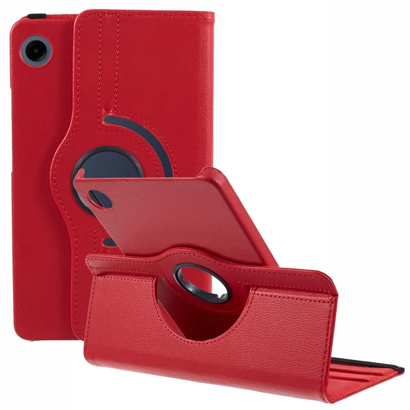 For Samsung Galaxy Tab A11 / A9 Case PU Leather Rotating Stand Tablet Cover - Red