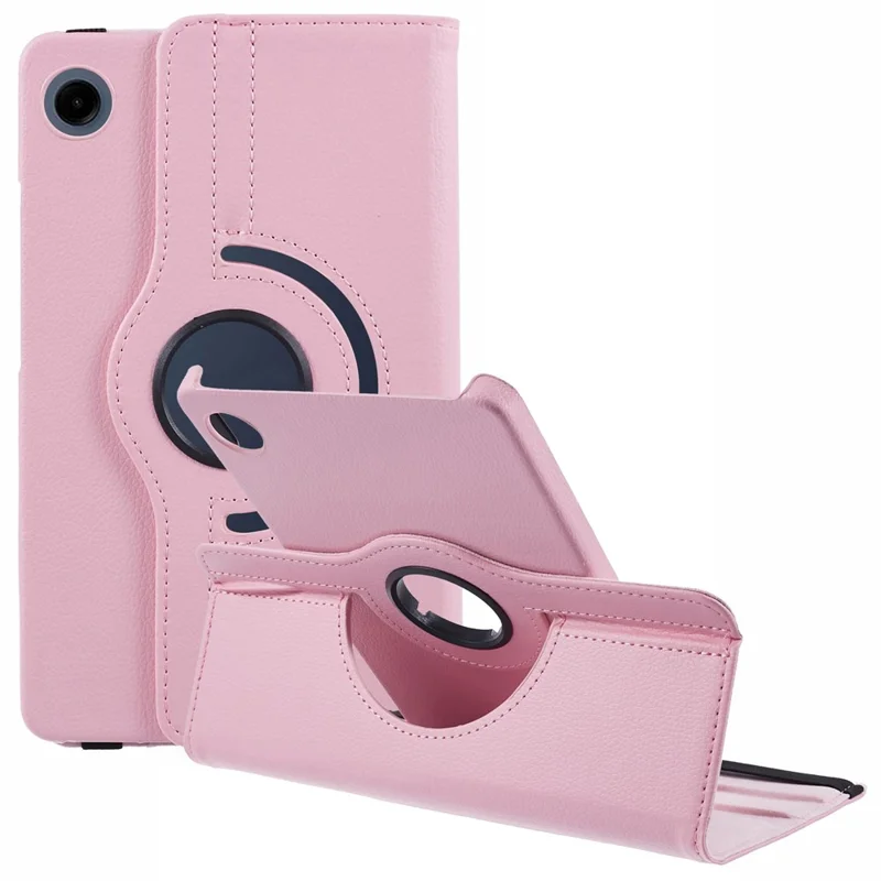 For Samsung Galaxy Tab A11 / A9 Case PU Leather Rotating Stand Tablet Cover - Pink