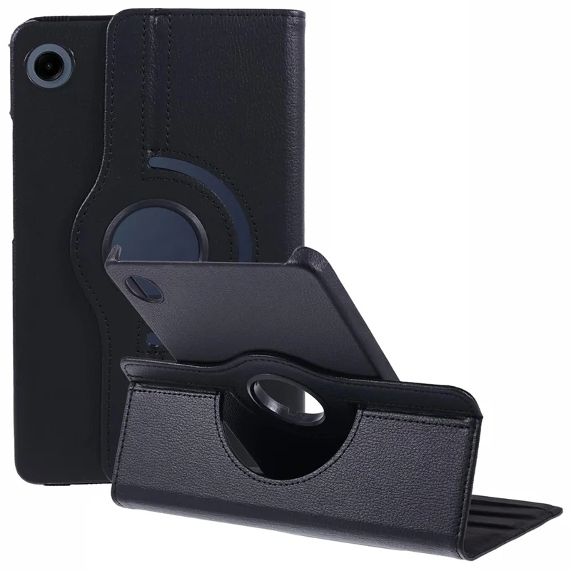 Para Samsung Galaxy Tab A9 Case PU Cubierta de Tableta de Cuero de Cuero - Negro